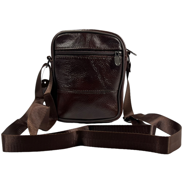 Сумка через плечо из натуральной кожи, 2 л, прочная и стильная, коричневая Сумка через плечо из натуральной кожи, 2 л, прочная и стильная, коричневая