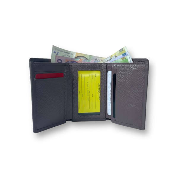 Элегантный женский кошелек, кожаный, отдел для монет, 3 отделения для купюр