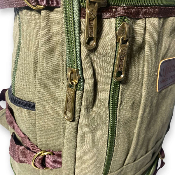 Брезентовый рюкзак, с расширением, один отдел, 30 л, хаки