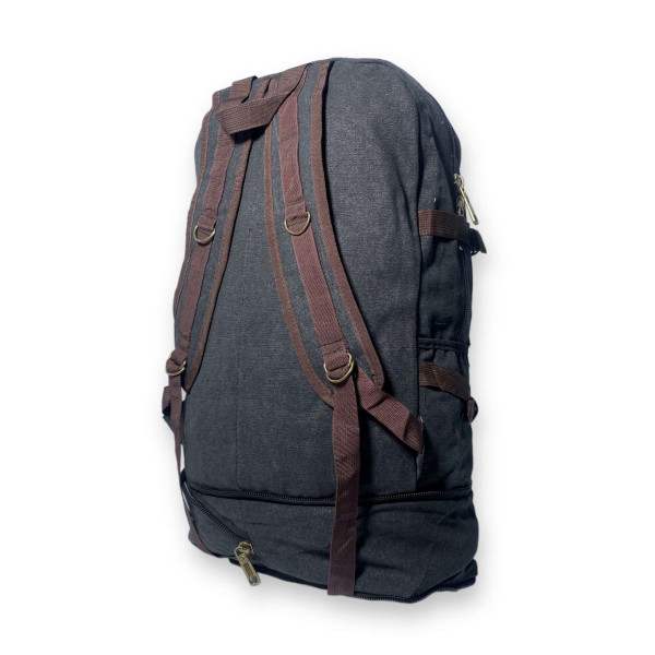 Брезентовий рюкзак, з розширенням, один відділ, 30 л, чорний Брезентовий рюкзак, з розширенням, один відділ, 30 л, чорний