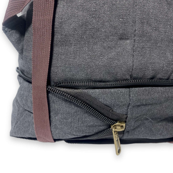 Брезентовий рюкзак, з розширенням, один відділ, 30 л, чорний Брезентовий рюкзак, з розширенням, один відділ, 30 л, чорний