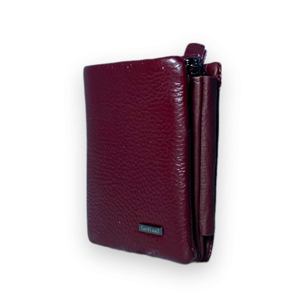 Стильный женский кошелек, кожаный, 1 отделение для купюр бордового цвета Стильный женский кошелек, кожаный, 1 отделение для купюр бордового цвета