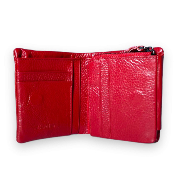 Стильный женский кошелек, кожаный, красного цвета Стильный женский кошелек, кожаный, красного цвета