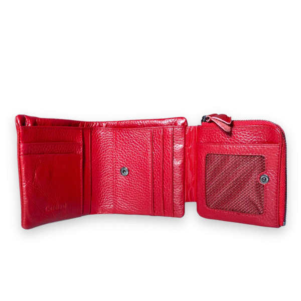 Стильный женский кошелек, кожаный, красного цвета Стильный женский кошелек, кожаный, красного цвета