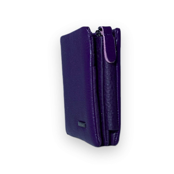 Кошелек женский из натуральной кожи, фиолетовый, 1 отделение для купюр Кошелек женский из натуральной кожи, фиолетовый, 1 отделение для купюр