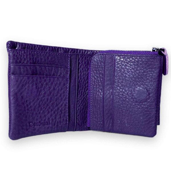 Кошелек женский из натуральной кожи, фиолетовый, 1 отделение для купюр Кошелек женский из натуральной кожи, фиолетовый, 1 отделение для купюр