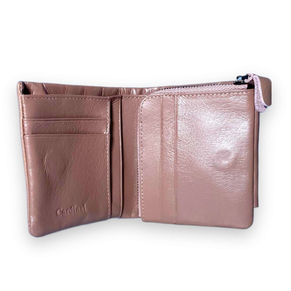 Элегантный женский кошелек, кожаный, 1 отдел для купюр, цвет пудра Элегантный женский кошелек, кожаный, 1 отдел для купюр, цвет пудра