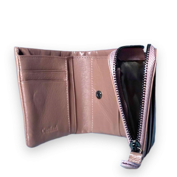 Элегантный женский кошелек, кожаный, 1 отдел для купюр, цвет пудра Элегантный женский кошелек, кожаный, 1 отдел для купюр, цвет пудра