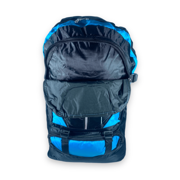 Рюкзак туристичний 36 л, з розширенням, один відділ, 3 фронтальні кишені, колір синій