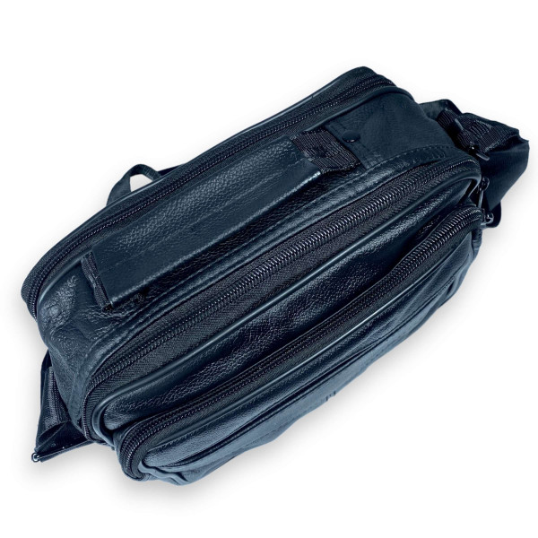 Сумка через плечо мужская Jingpin натуральная кожа 2 отдела 2 фронтальных кармана, размер: 22*18*12 см, черный Сумка через плечо мужская Jingpin натуральная кожа 2 отдела 2 фронтальных кармана, размер: 22*18*12 см, черный