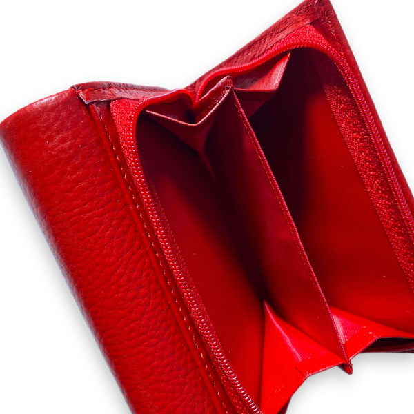 Кожаный женский кошелек, красный цвет Кожаный женский кошелек, красный цвет