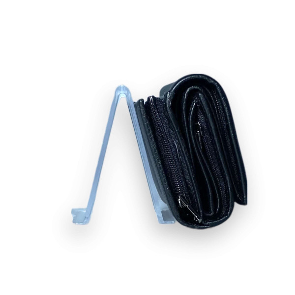 Кошелек женский из натуральной кожи, черный Кошелек женский из натуральной кожи, черный