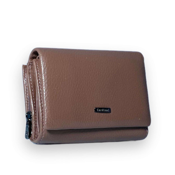 Кожаный женский кошелек, бежевый Кожаный женский кошелек, бежевый