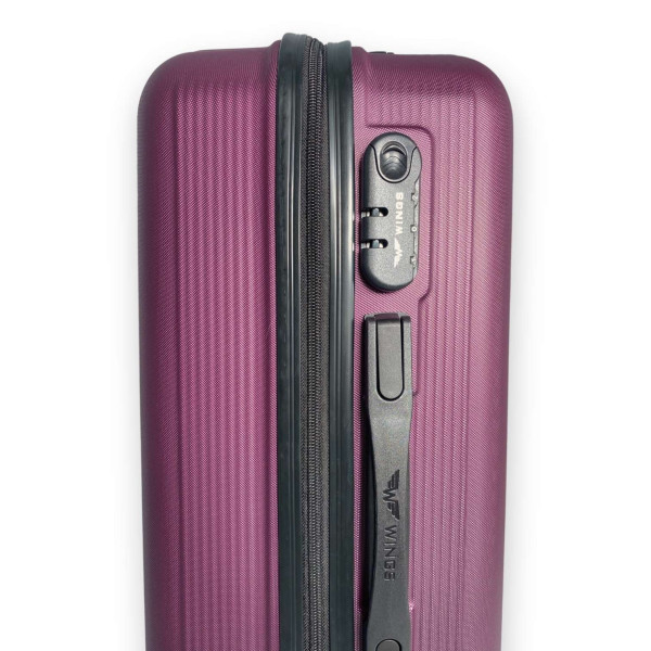 Чемодан Wings 60 л, одно отделение, кодовый замок, выдвижная ручка, размер 60,5*41*24 см, вес 3,2 кг, фиолетовый Чемодан Wings 60 л, одно отделение, кодовый замок, выдвижная ручка, размер 60,5*41*24 см, вес 3,2 кг, фиолетовый
