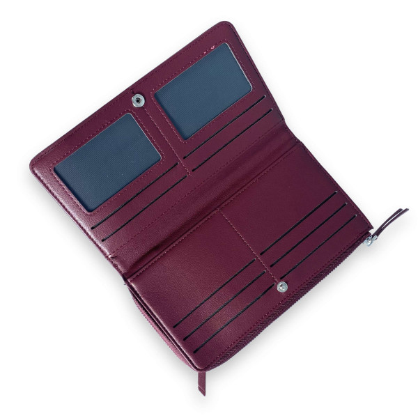 Жіночий гаманець Saralyn екошкіра 1 відділення 8 осередків для карт розмір: 20*11*3 см бордовий Жіночий гаманець Saralyn екошкіра 1 відділення 8 осередків для карт розмір: 20*11*3 см бордовий
