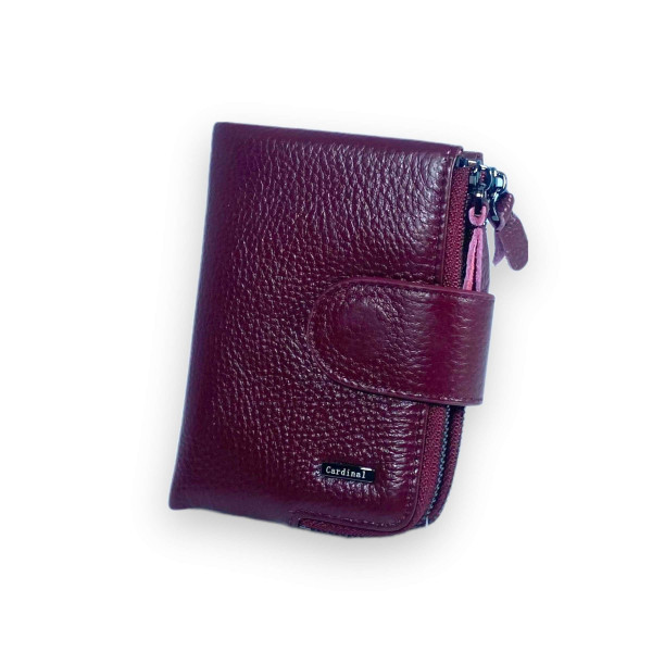 Гаманець жіночий з натуральної шкіри, бордового кольору