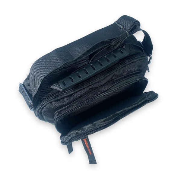 Чоловіча сумка через плече, тканинна, 2 відділи, 2 кишені на лицевій стороні, розмір: 25*20*10 см, зелена