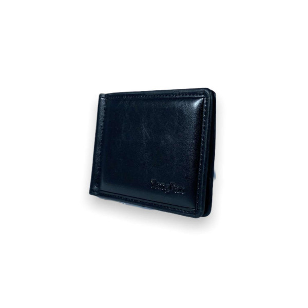 Затискач гаманець для купюр YangFan із шкірзамінника відділення для монет розмір:11*8*2 см чорний Затискач гаманець для купюр YangFan із шкірзамінника відділення для монет розмір:11*8*2 см чорний