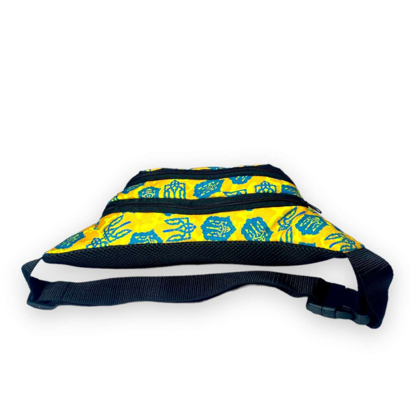 Сумка бананка на пояс два отделения на замке размер: 35*14*6 см, желтый, принт 1 Сумка бананка на пояс два отделения на замке размер: 35*14*6 см, желтый, принт 1