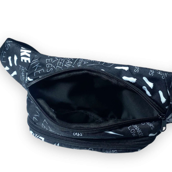 Сумка-бананка на пояс, два отделения на молнии, принт 10 Сумка-бананка на пояс, два отделения на молнии, принт 10