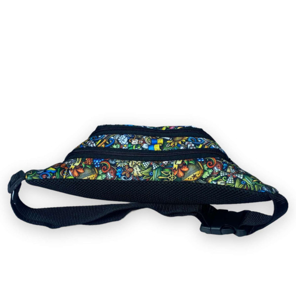 Сумка-бананка на пояс, два отделения на молнии, принт 5 Сумка-бананка на пояс, два отделения на молнии, принт 5