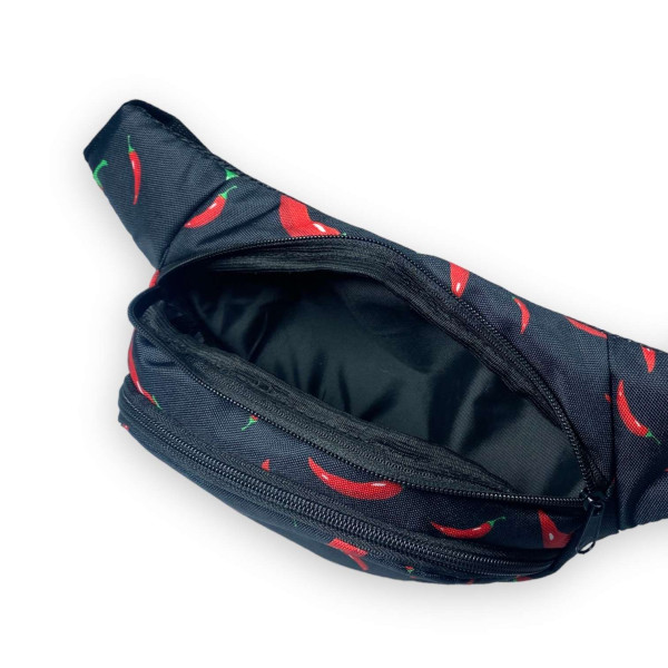 Сумка-бананка на пояс, два отделения на молнии, принт 7 Сумка-бананка на пояс, два отделения на молнии, принт 7