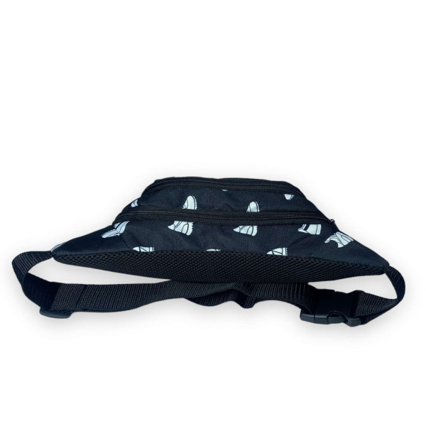 Сумка-бананка на пояс, два отделения на молнии, принт 8 Сумка-бананка на пояс, два отделения на молнии, принт 8