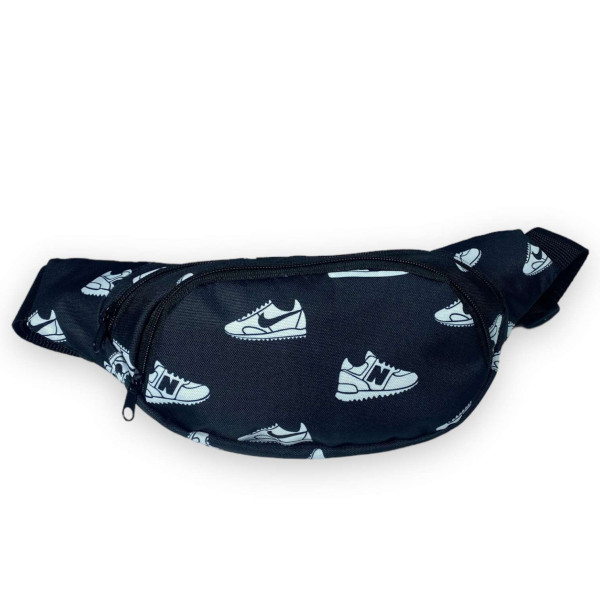 Сумка-бананка на пояс, два отделения на молнии, принт 8 Сумка-бананка на пояс, два отделения на молнии, принт 8