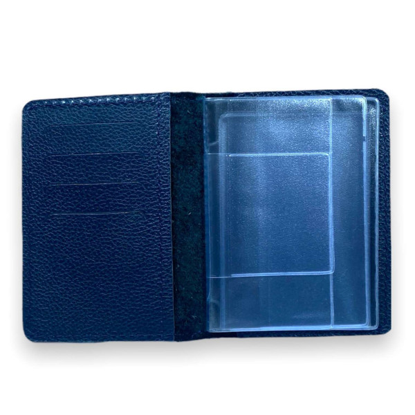 Портмоне для автодокументів натуральна шкіра BagWay 4 відділення для карток розмір: 13*9*1 см темно-синій