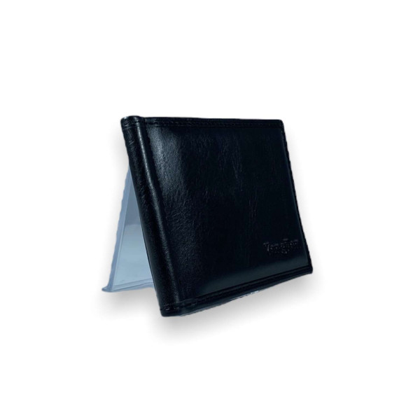 Зажим кошелек YangFan для купюр из кожзаменителя 6 отделов для банковских карт размер: 12*8*2 см черный Зажим кошелек YangFan для купюр из кожзаменителя 6 отделов для банковских карт размер: 12*8*2 см черный