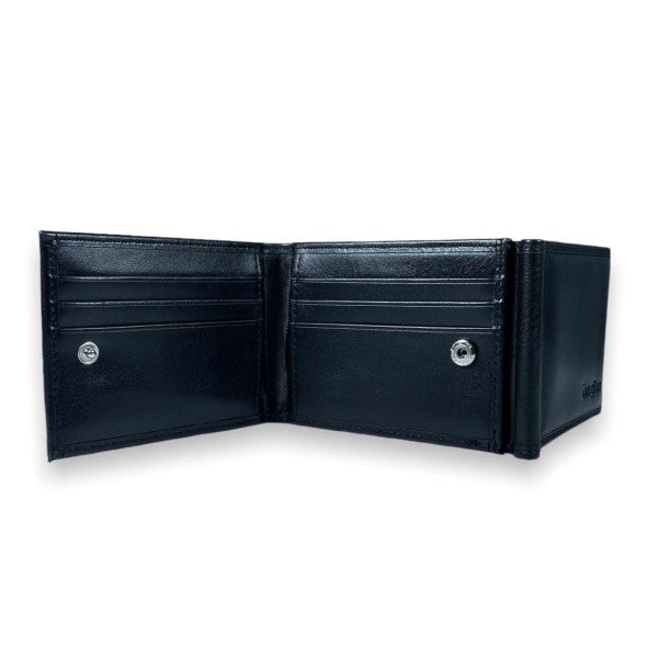 Зажим кошелек YangFan для купюр из кожзаменителя 6 отделов для банковских карт размер: 12*8*2 см черный Зажим кошелек YangFan для купюр из кожзаменителя 6 отделов для банковских карт размер: 12*8*2 см черный