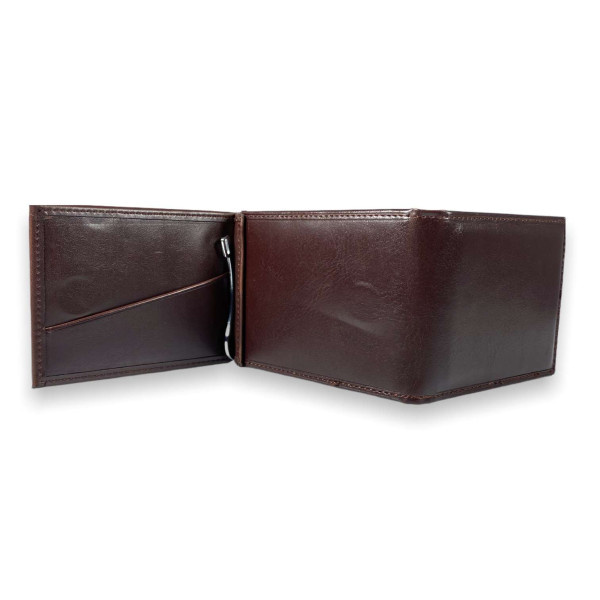 Зажим кошелек YangFan для купюр из кожзаменителя 6 отделов для банковских карт размер: 12*8*2 см коричневый Зажим кошелек YangFan для купюр из кожзаменителя 6 отделов для банковских карт размер: 12*8*2 см коричневый