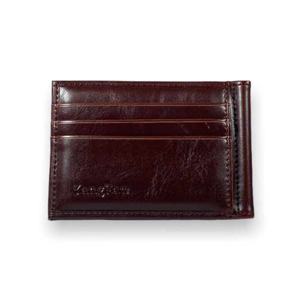 Зажим кошелек для купюр YangFan из кожзаменителя отделение для банковских карт размер: 11*8*1 см коричневый Зажим кошелек для купюр YangFan из кожзаменителя отделение для банковских карт размер: 11*8*1 см коричневый