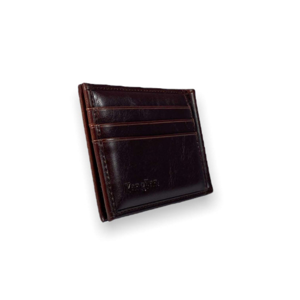 Зажим кошелек для купюр YangFan из кожзаменителя отделение для банковских карт размер: 11*8*1 см коричневый Зажим кошелек для купюр YangFan из кожзаменителя отделение для банковских карт размер: 11*8*1 см коричневый