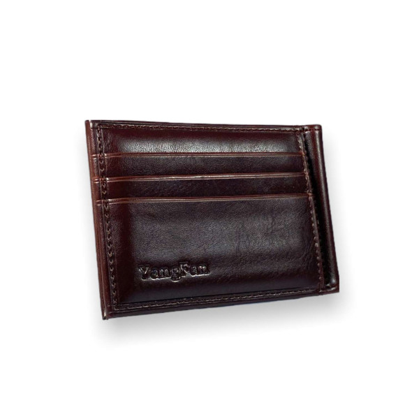 Зажим кошелек для купюр YangFan из кожзаменителя отделение для банковских карт размер: 11*8*1 см коричневый Зажим кошелек для купюр YangFan из кожзаменителя отделение для банковских карт размер: 11*8*1 см коричневый