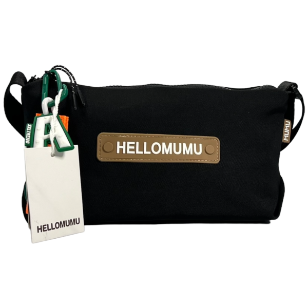 Стильная и современная сумка через плечо на два отделения, застежка на молнии, черная