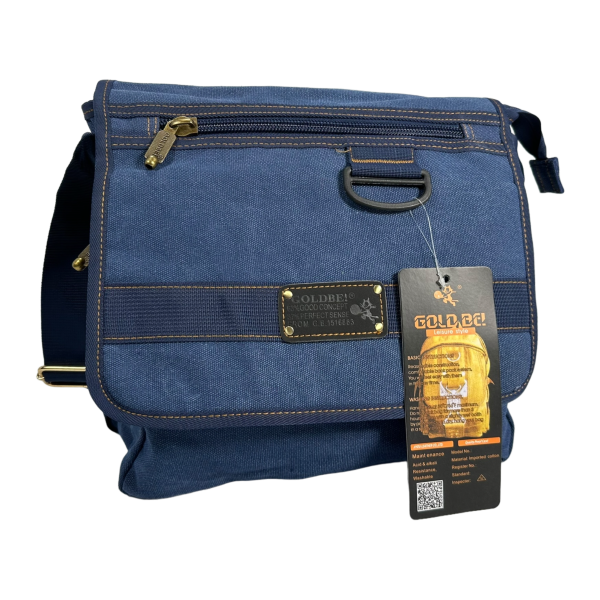 Многофункциональная брезентовая сумка через плечо на семь отделений, цвет синий