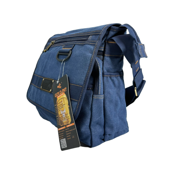Многофункциональная брезентовая сумка через плечо на семь отделений, цвет синий Многофункциональная брезентовая сумка через плечо на семь отделений, цвет синий