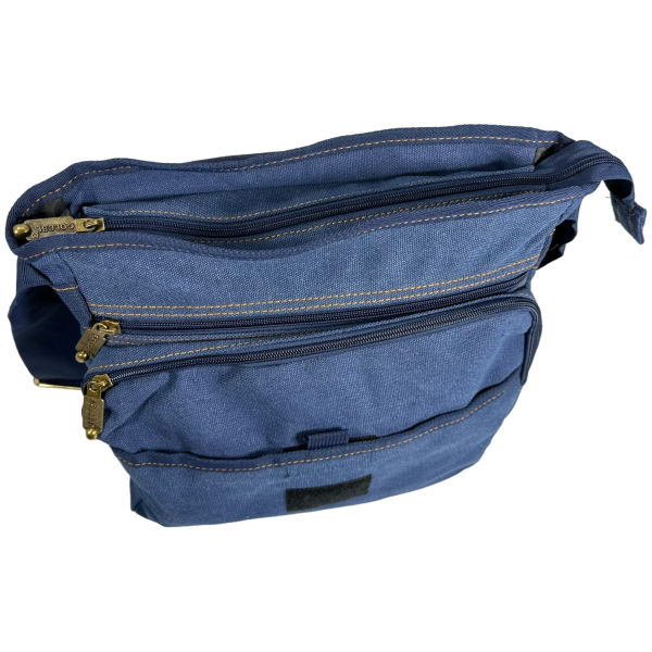 Многофункциональная брезентовая сумка через плечо на семь отделений, цвет синий Многофункциональная брезентовая сумка через плечо на семь отделений, цвет синий
