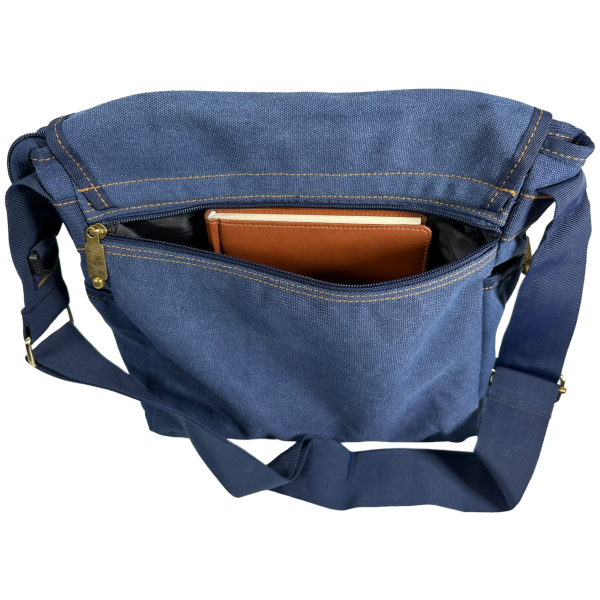 Многофункциональная брезентовая сумка через плечо на семь отделений, цвет синий Многофункциональная брезентовая сумка через плечо на семь отделений, цвет синий