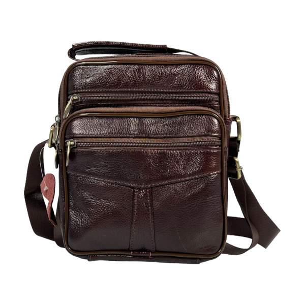Классическая сумка через плечо на пять отделений, кожаная, 4 л