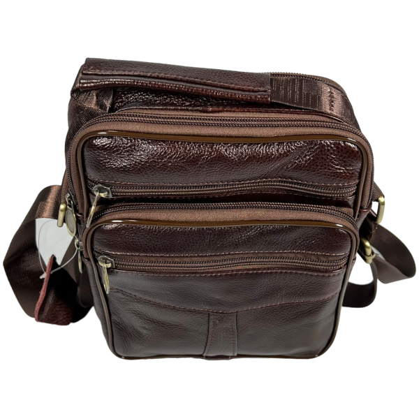 Классическая сумка через плечо на пять отделений, кожаная, 4 л Классическая сумка через плечо на пять отделений, кожаная, 4 л