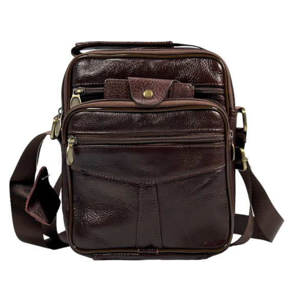Классическая сумка через плечо на пять отделений, кожаная, 4 л Классическая сумка через плечо на пять отделений, кожаная, 4 л