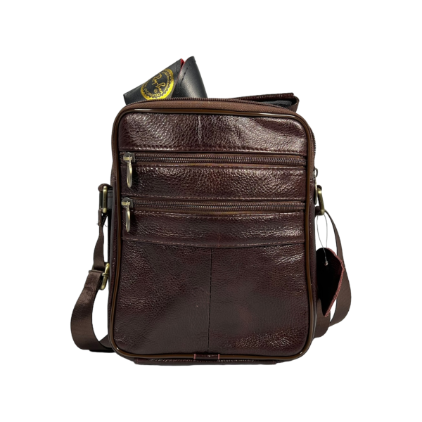 Классическая сумка через плечо на пять отделений, кожаная, 4 л Классическая сумка через плечо на пять отделений, кожаная, 4 л