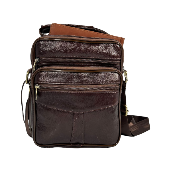 Классическая сумка через плечо на пять отделений, кожаная, 4 л Классическая сумка через плечо на пять отделений, кожаная, 4 л