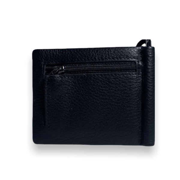 Шкіряний чоловічий гаманець-затискач Cardinal чорного кольору Шкіряний чоловічий гаманець-затискач Cardinal чорного кольору