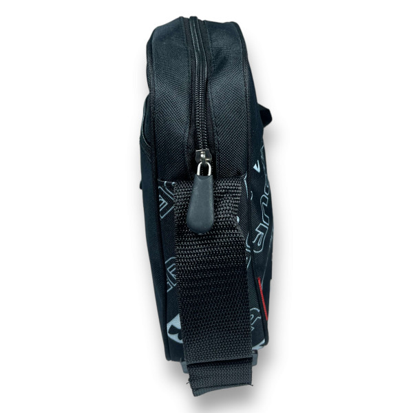 Сумка через плечо спортивная BagWay, три отделения, черная, принт 4