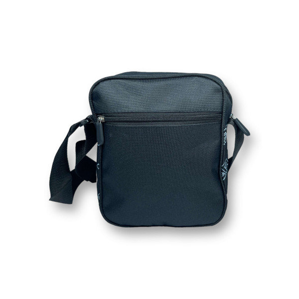 Сумка через плечо спортивная BagWay, три отделения, черная, принт 4