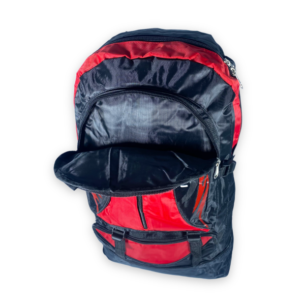 Туристичний рюкзак з розширенням, один відділ, 3 фронтальні кишені, 35 л, колір червоний