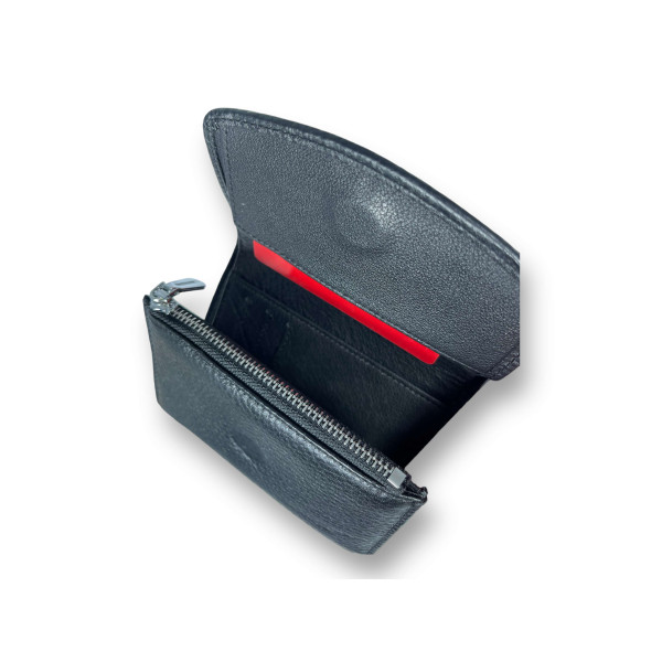 Кошелек женский Leather из натуральной кожи, черный Кошелек женский Leather из натуральной кожи, черный